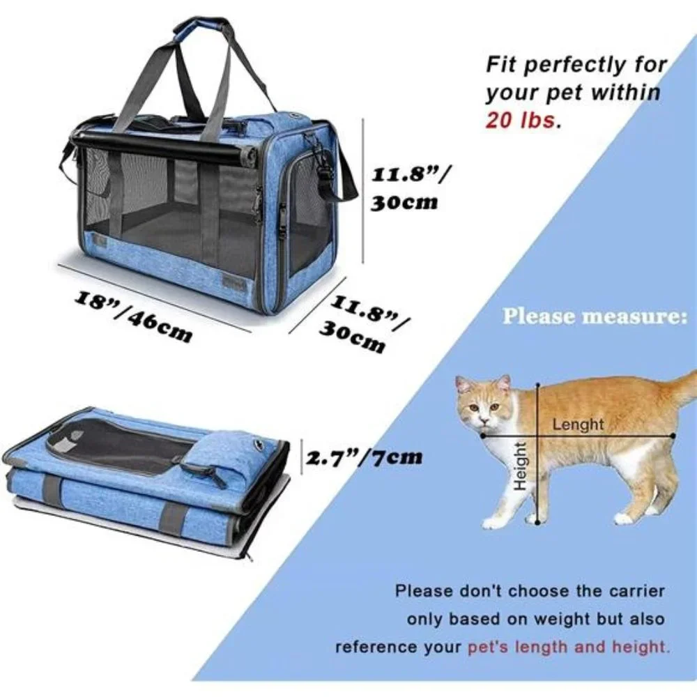 Pet Carrier for Large and Medium Cats, Soft-Sided Pet Carrier for Big Medium